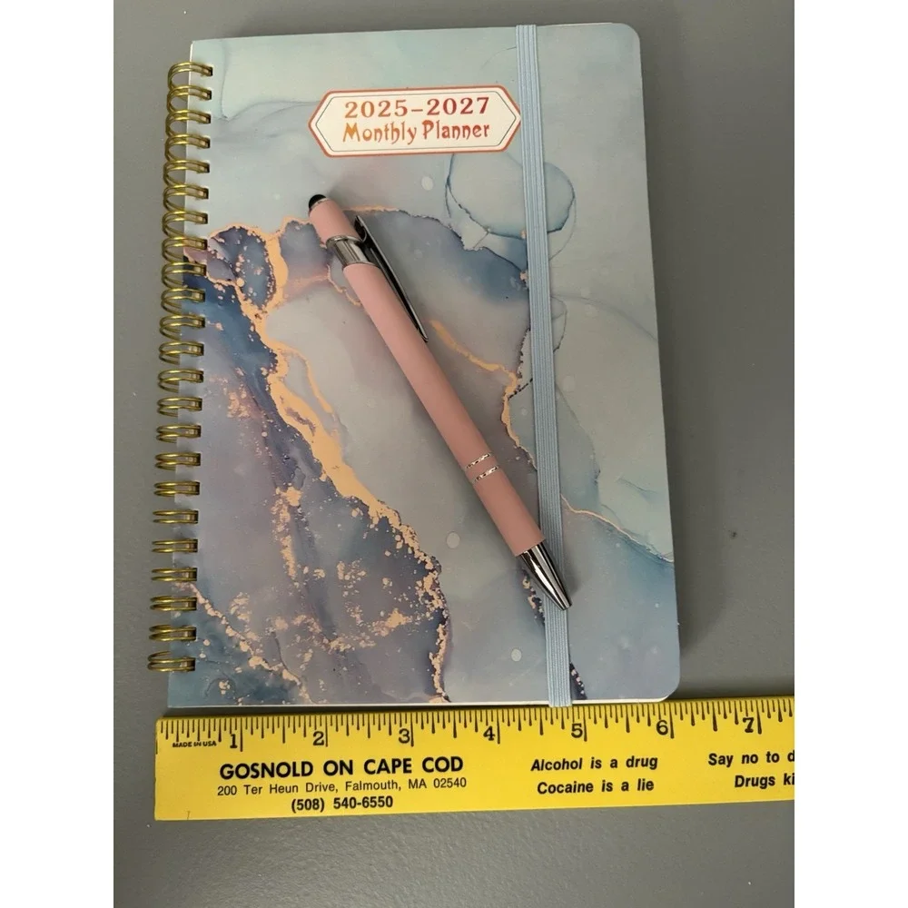Planner Book 2025-2027‎ abstract cover weekly  planner calendar with pen